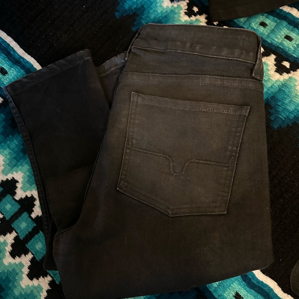 Kimes Ranch Black Wax Coated Bonnie Jeans Size 10